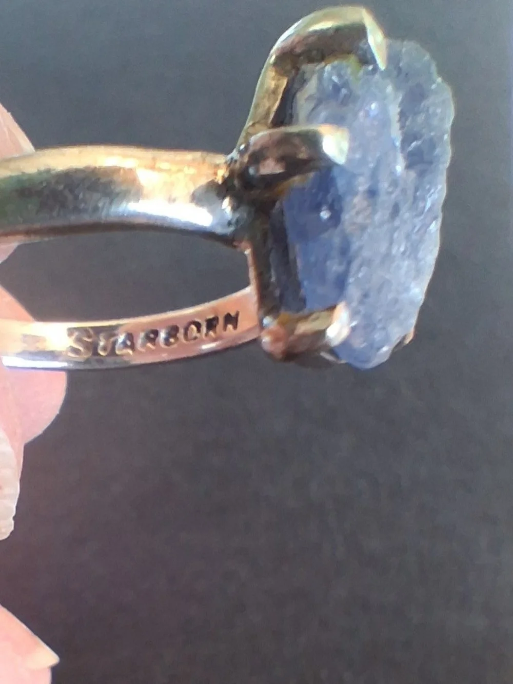 925 Sterling Silver Ring w/Lavender-Blue Tanzanite Stone - Sz 8